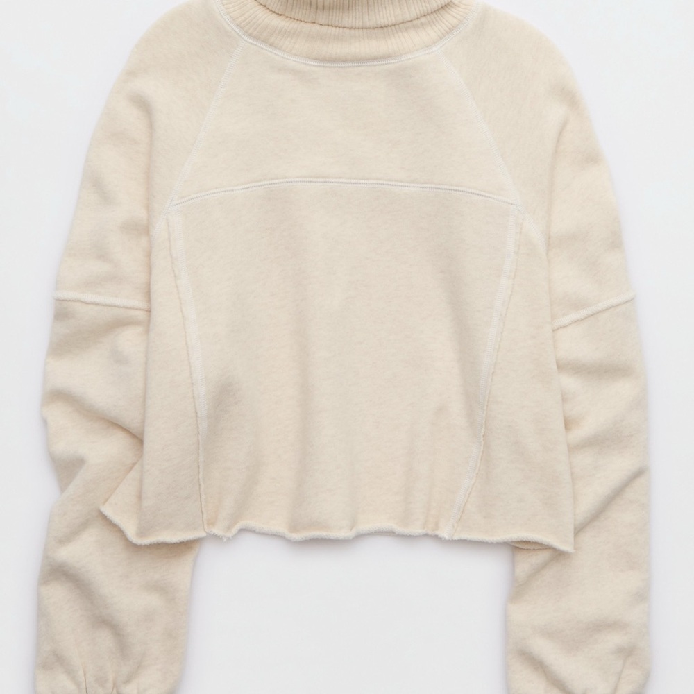 Aerie New Heights Turtleneck - Heather Frost, Small